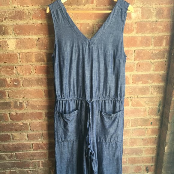 Chambray Jumpsuit One Piece - Picture 1 of 3
